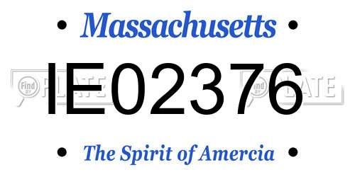 IE02376 Massachusetts License Plate