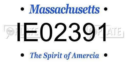 IE02391 Massachusetts License Plate