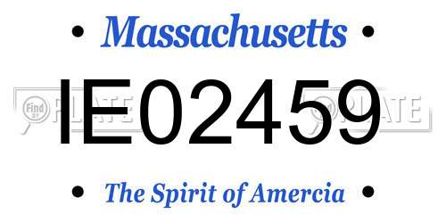 IE02459 Massachusetts License Plate
