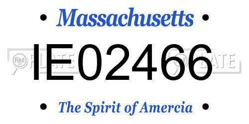 IE02466 Massachusetts License Plate