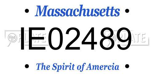 IE02489 Massachusetts License Plate