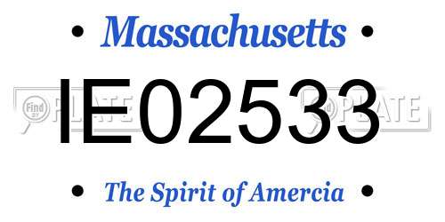 IE02533 Massachusetts License Plate