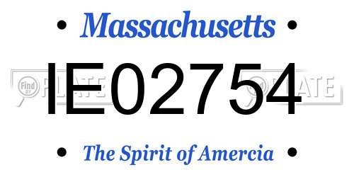 IE02754 Massachusetts License Plate