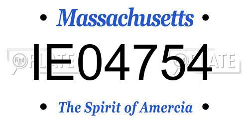 IE04754 Massachusetts License Plate