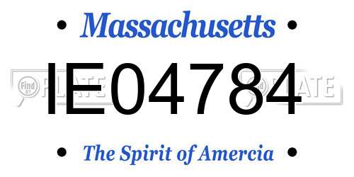 IE04784 Massachusetts License Plate