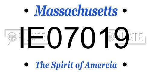 IE07019 Massachusetts License Plate