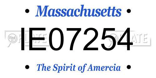 IE07254 Massachusetts License Plate