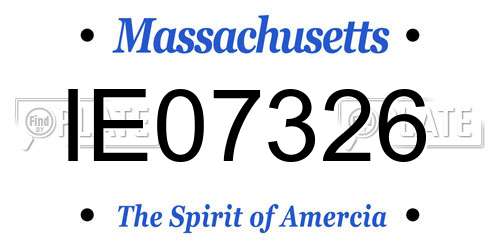 IE07326 Massachusetts License Plate