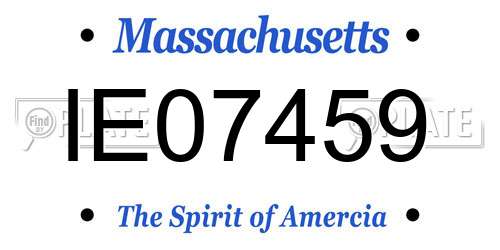 IE07459 Massachusetts License Plate