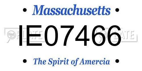 IE07466 Massachusetts License Plate