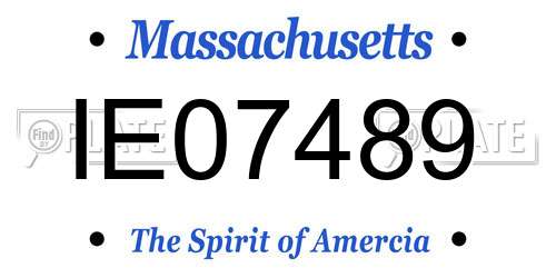 IE07489 Massachusetts License Plate