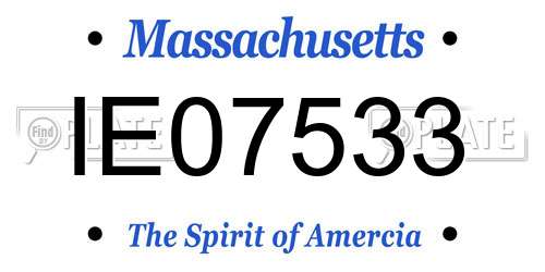 IE07533 Massachusetts License Plate