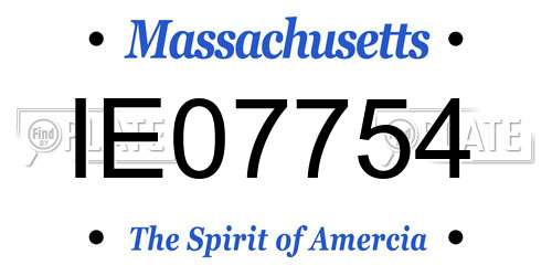 IE07754 Massachusetts License Plate