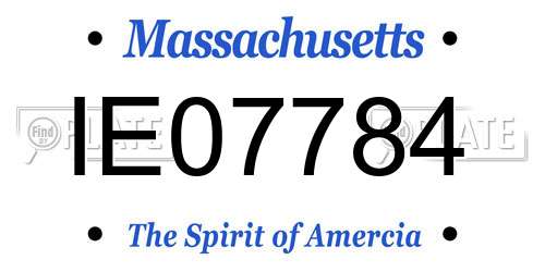IE07784 Massachusetts License Plate