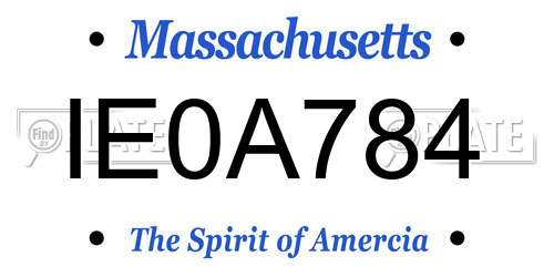 IE0A784 Massachusetts License Plate
