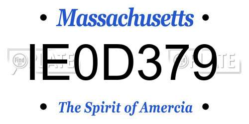 IE0D379 Massachusetts License Plate