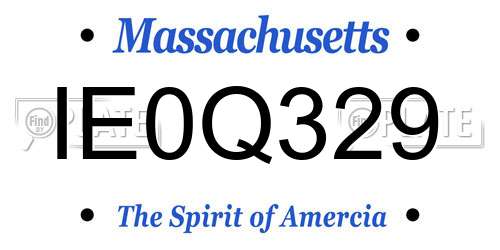 IE0Q329 Massachusetts License Plate