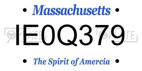 IE0Q379 Massachusetts License Plate