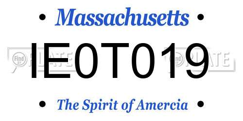 IE0T019 Massachusetts License Plate