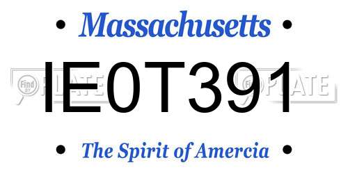 IE0T391 Massachusetts License Plate