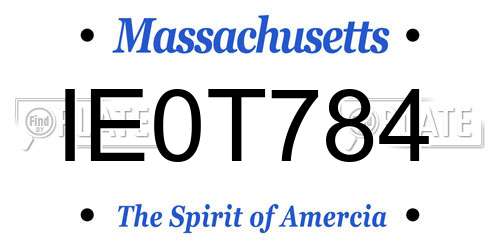 IE0T784 Massachusetts License Plate