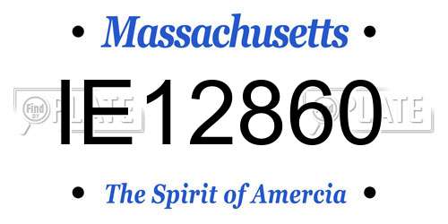 IE12860 Massachusetts License Plate