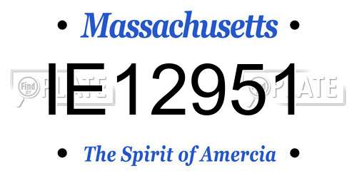 IE12951 Massachusetts License Plate