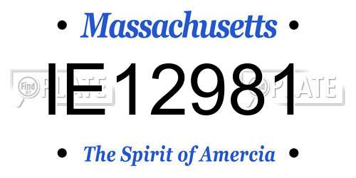 IE12981 Massachusetts License Plate