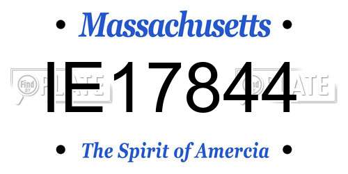 IE17844 Massachusetts License Plate