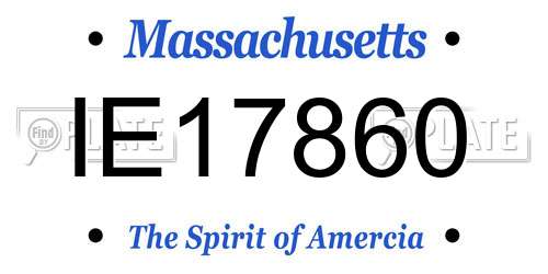 IE17860 Massachusetts License Plate