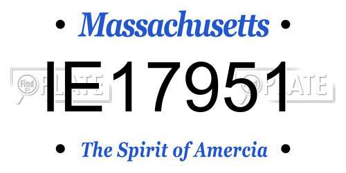 IE17951 Massachusetts License Plate