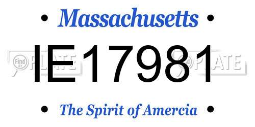 IE17981 Massachusetts License Plate