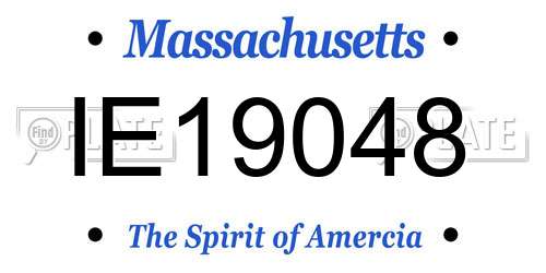 IE19048 Massachusetts License Plate