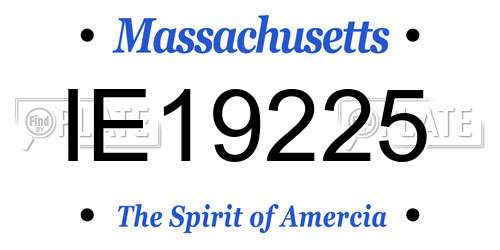 IE19225 Massachusetts License Plate