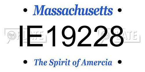 IE19228 Massachusetts License Plate