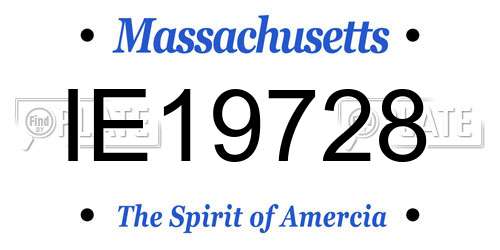 IE19728 Massachusetts License Plate