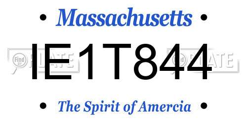 IE1T844 Massachusetts License Plate