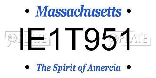 IE1T951 Massachusetts License Plate