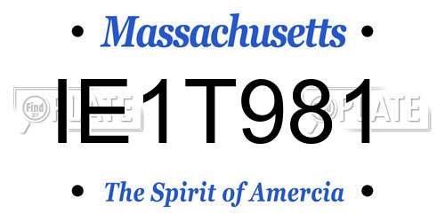 IE1T981 Massachusetts License Plate