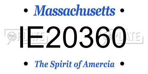 IE20360 Massachusetts License Plate