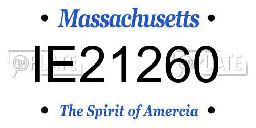 IE21260 Massachusetts License Plate