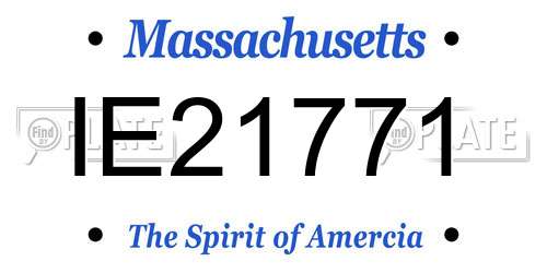 IE21771 Massachusetts License Plate