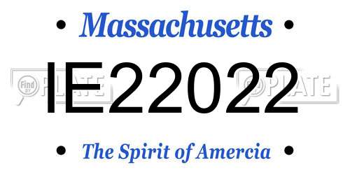 IE22022 Massachusetts License Plate