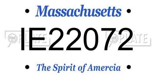 IE22072 Massachusetts License Plate