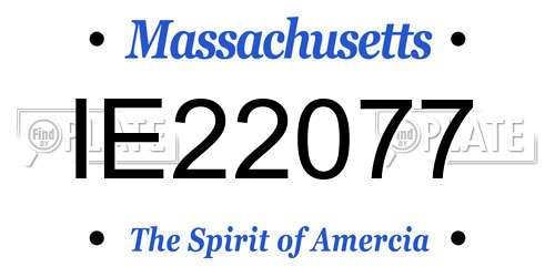 IE22077 Massachusetts License Plate