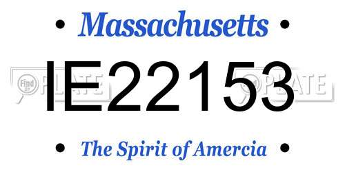 IE22153 Massachusetts License Plate