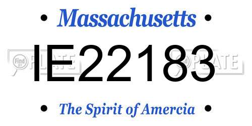 IE22183 Massachusetts License Plate