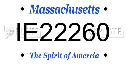 IE22260 Massachusetts License Plate