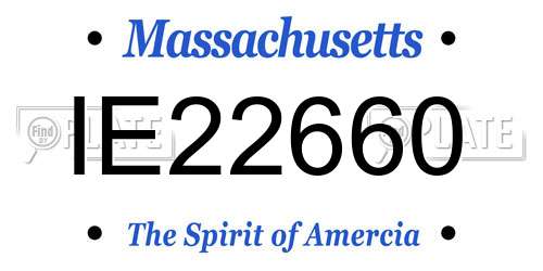 IE22660 Massachusetts License Plate