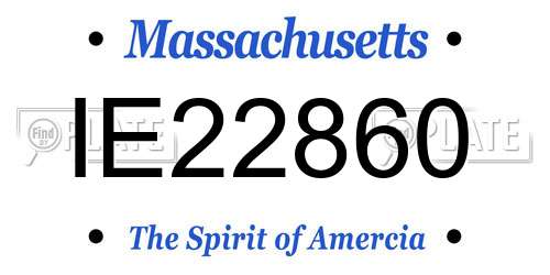IE22860 Massachusetts License Plate